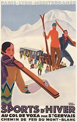 Winter sports poster by Roger Broders