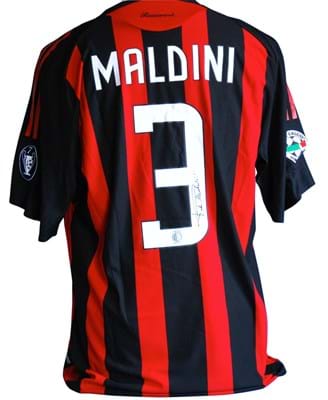 C Milan shirt worn by Paolo Maldini