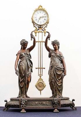 A 19th century French novelty swing clock