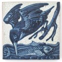 William De Morgan tile with a Kingfisher