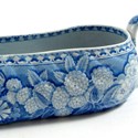Bourdaloue decorated with blue and white transfer decoration