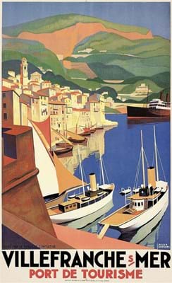 Poster Villefranche-sur-Mer designed by Roger Broders