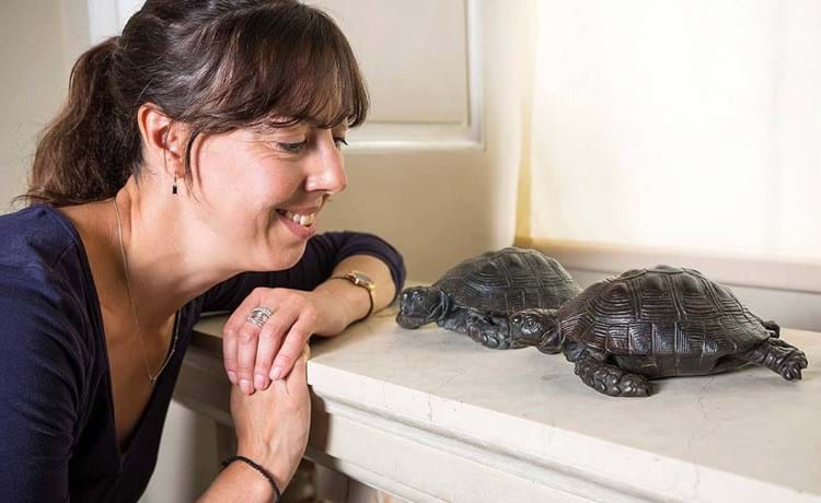 Dr Elena Greer with tortoises