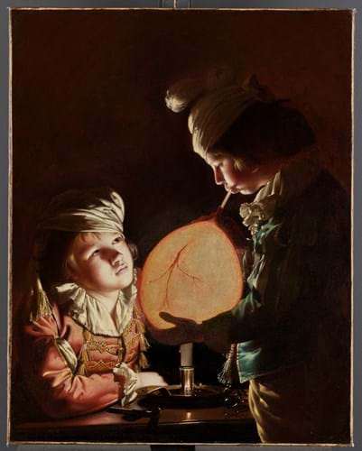 ‘Two Boys with a Bladder’ by Joseph Wright of Derby 
