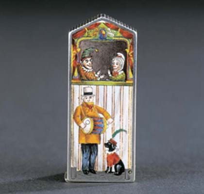 Victorian vesta case with Punch and Judy