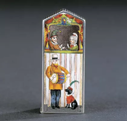 Victorian vesta case with Punch and Judy