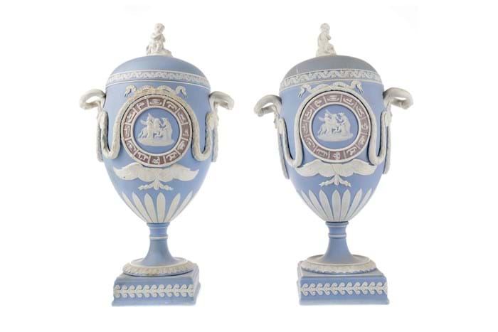 Wedgwood pedestal vases