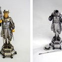 Silver figure of a beefeater by Berthold Muller