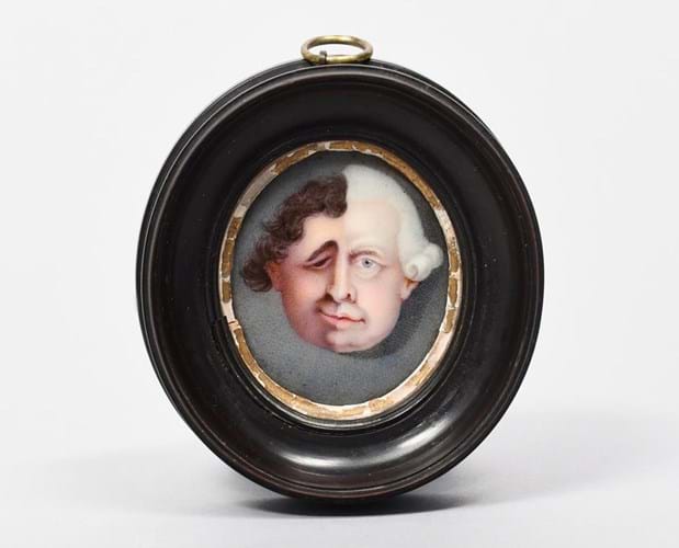 Lord North and Charles James Fox coalition enamel plaque