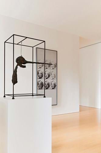 Giacometti's Le Nez with Andy Warhol's Nine Marilyns