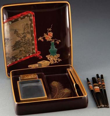 A fine Japanese writing box and cover