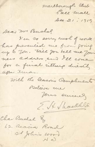 A letter from Ernest Henry Shackleton