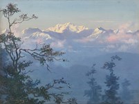 Asian art auction previews: Sunset over snowy mountains