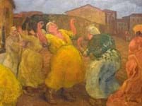 Dancing peasants entrance bidders