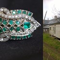 The diamond and emerald brooch