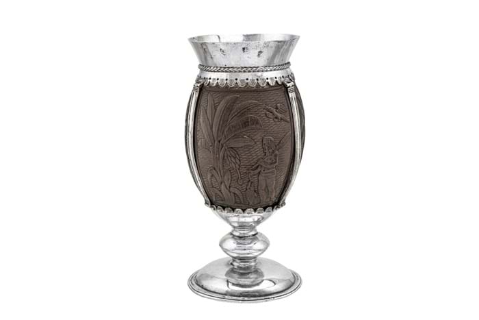 Charles II provincial silver mounted coconut cup