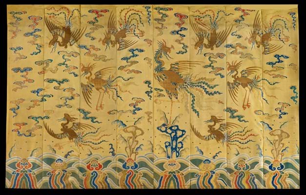 Imperial Qianlong silk wall hanging