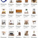 Items of furniture in an online auction catalogue