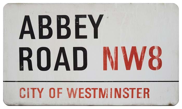 An Abbey Road street sign