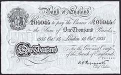 The £1000 note sold for £32,000