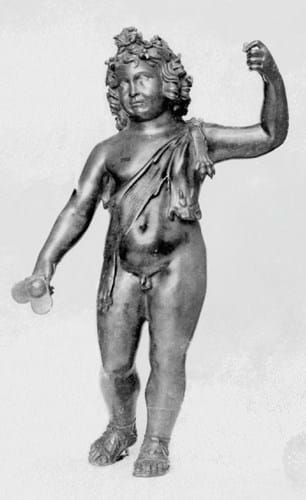 Bronze of Bacchus as a child