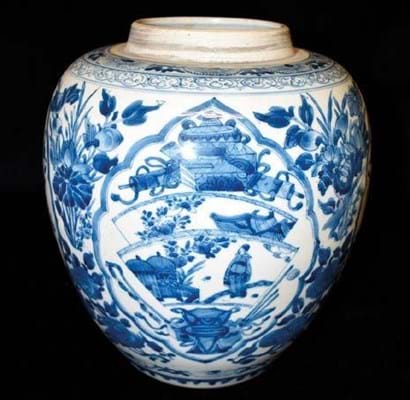 Chinese blue and white ovoid jar