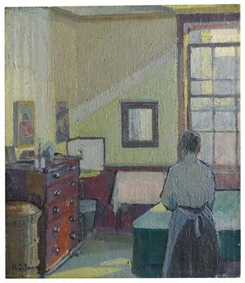 Interior Mrs Mounter by Harold Gilman.