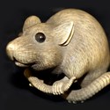 Meiji period netsuke of a rat