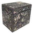Korean mother-of-pearl inlaid lacquer box and cover