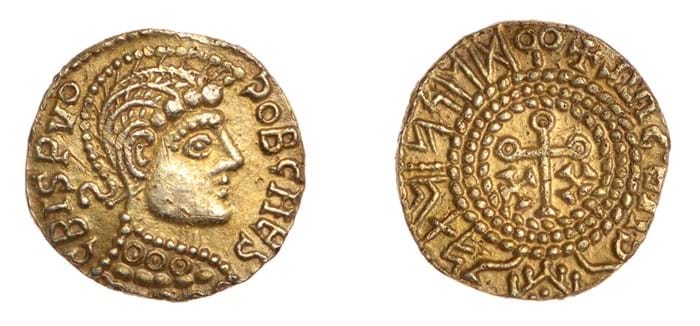 Anglo-Saxon gold shilling or thrymsa