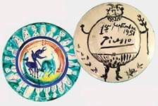 Bullfight for a Picasso charger with reverse appeal