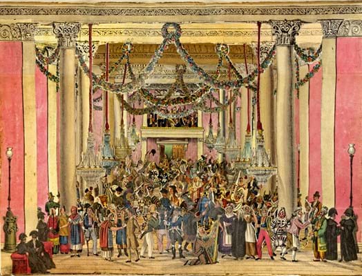 Peepshow showing Masquerade, Haymarket, published by S&J Fuller, London, c.1826 (c) Victoria and Albert Museum, London. Photographer - Dennis Crompton.jpg