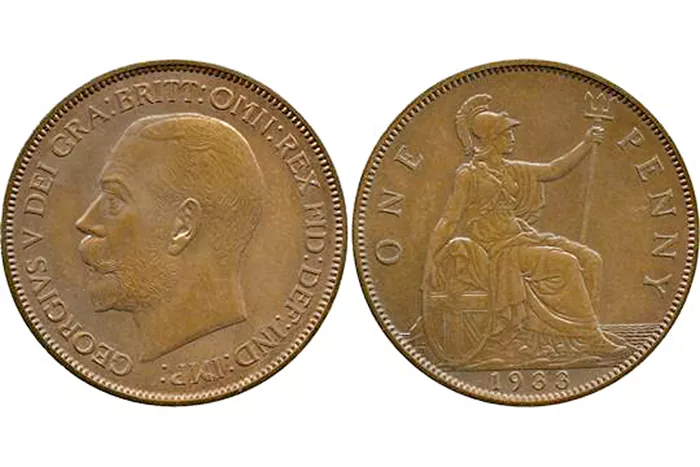 Lavrillier 1933 penny at Baldwins auction 