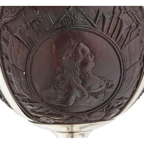 Catherine the Great decoration on silver cup