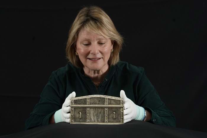 Silver casket with Dr Anna Groundwater