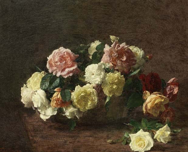 Still life 'Roses' by Henri Fantin-Latour