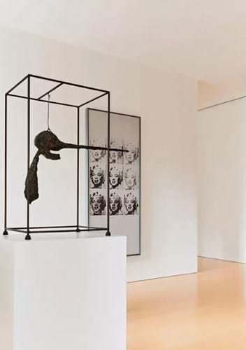 Giacometti and Warhol artworks