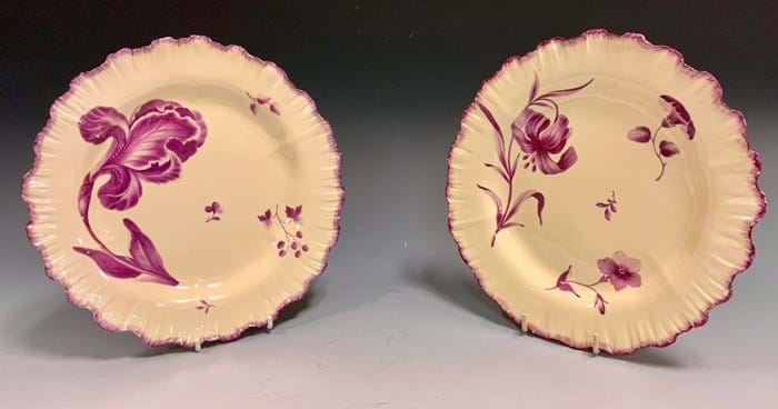Pair of Wedgwood creamware plates