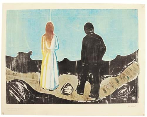 Edvard Munch print, The Lonely Ones