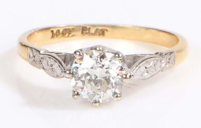 Gold diamond solitaire ring