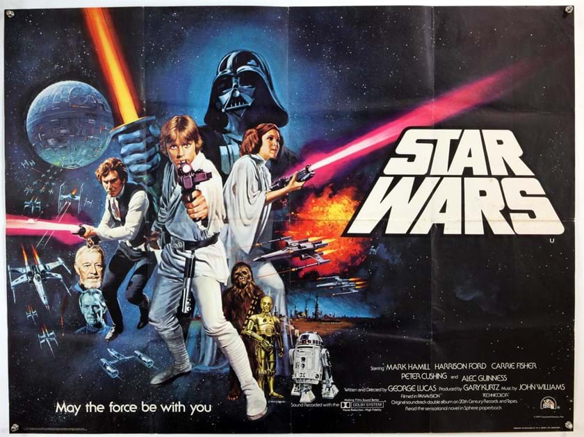 A 1977 Star Wars film post