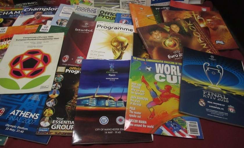 A collection of international football programmes