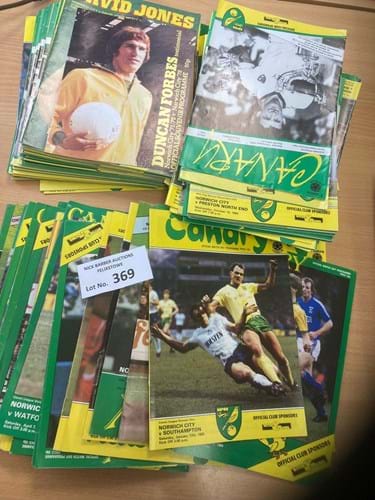 A collection of Norwich City vintage football programmes