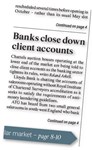 ATG letter: My bank manager won’t be closing client account