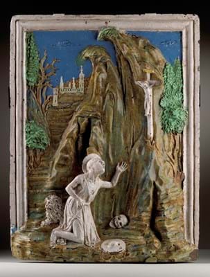 Terracotta relief panel by Benedetto Buglioni