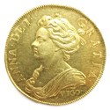 Queen Anne Vigo five guinea gold coin