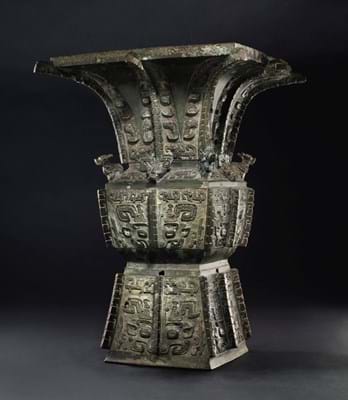 Fangzun wine vessel from the late Shang dynasty