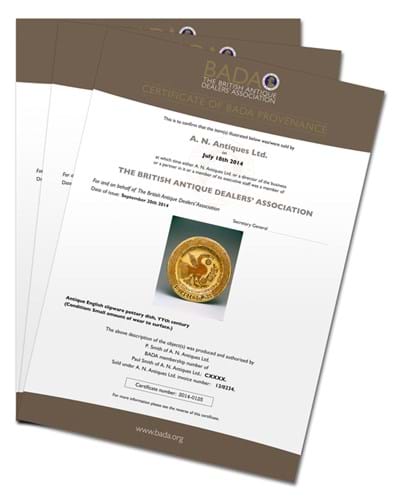 BADA Provenance certificate