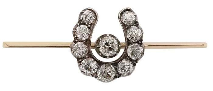 Victorian diamond horseshoe brooch