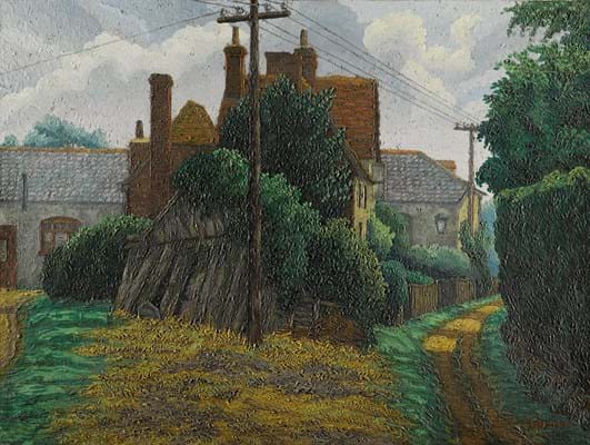 Cottages at Shipley by Charles Ginner